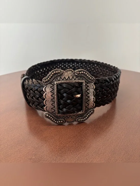 BA&SH Braided leather belt Braid In black, Size 75/US XS - Picture 3 of 11